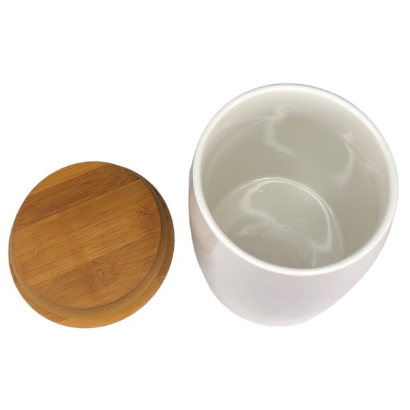 2009 Starbucks Coffee Company Ceramic Canister Crock w/ Bamboo Lid - Picture 3 of 6